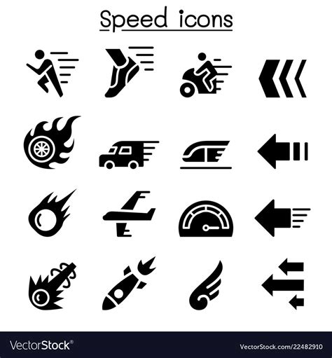 Speed Icon Set Royalty Free Vector Image Vectorstock