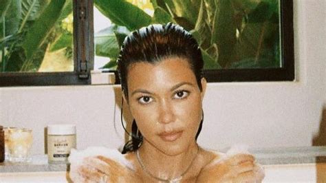 kourtney kardashian goes totally naked in the bath in sexy new ad for husband travis barker s