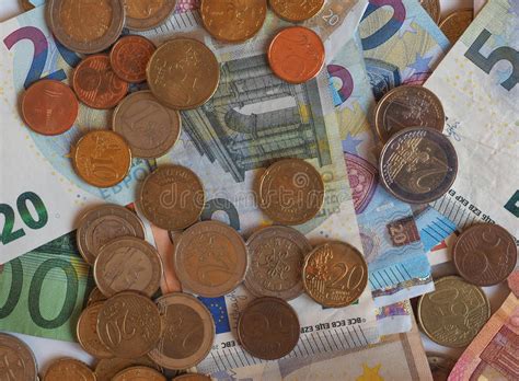 Euro Eur Notes And Coins European Union Eu Stock Image Image Of Cash