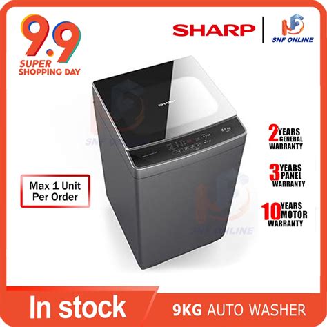 Basuh + pengering spin, baik untuk kegunaan rumah/perjalanan * penjimatan tenaga dan perlindungan alam sekitar. Sharp 9KG Fully Auto Washing Machine ESX958 Premium Series ...