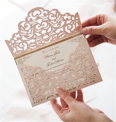 Diy wedding invitations can be the perfect solution for the creative, budget savvy bride. Trendy Glittery Laser Cut Wedding Invitations & DIY ...