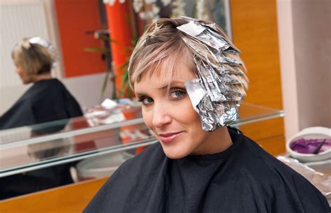 To cover gray or white hair, to change to a color regarded as more fashionable or desirable. Hair Services Safety - SASSI