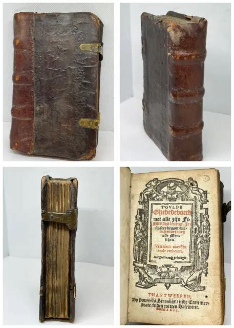 17th Century 1615 Prayer Book With 62 Woodcuts Antique Dutch Prayer