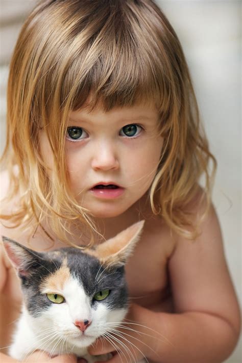 A Girl And Her Kitty In 2021 Cute Kids Pics Pretty Cats Cute Cats