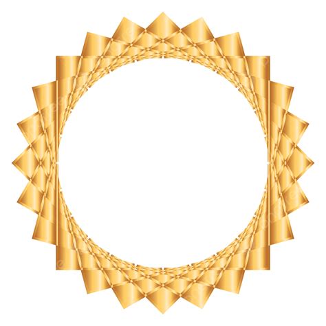 Gambar Batas Lingkaran Dengan Efek Berlapis Emas Bingkai Bulat Perbatasan Emas Emas Png Dan