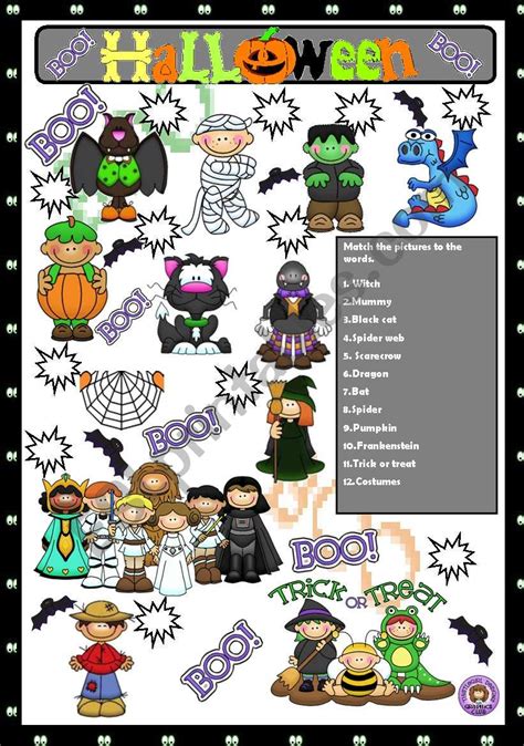 Halloween Matching Esl Worksheet By Macomabi