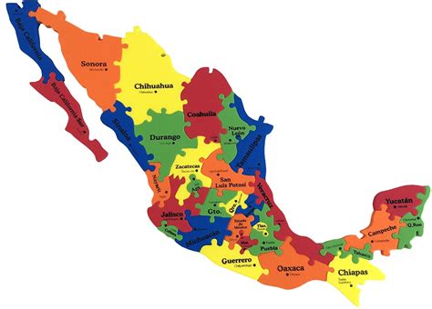 Mexico States And Capitals Map Coastal Map World
