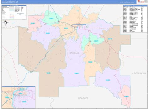 Cascade County Mt Wall Map Color Cast Style By Marketmaps Mapsales