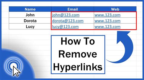 How To Remove Hyperlinks In Excel Youtube