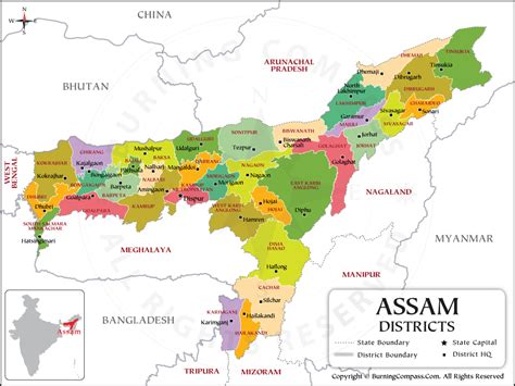 Assam District Map Assam Political Map