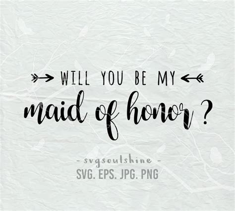 Will You Be My Maid Of Honor Svg File Silhouette Cut Cricut Etsy