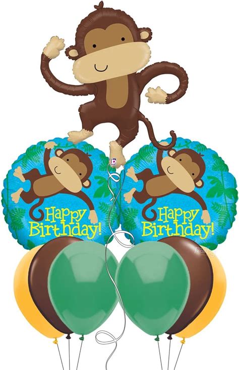 Linky Monkey Happy Birthday Balloon Bouquet Home And Kitchen