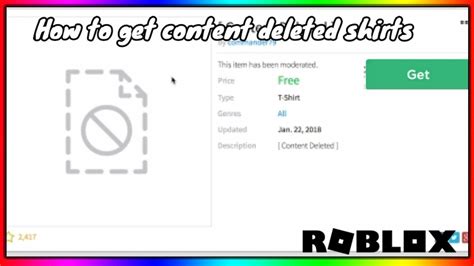 How To Get Content Deleted T Shirtspants On Roblox In 2020