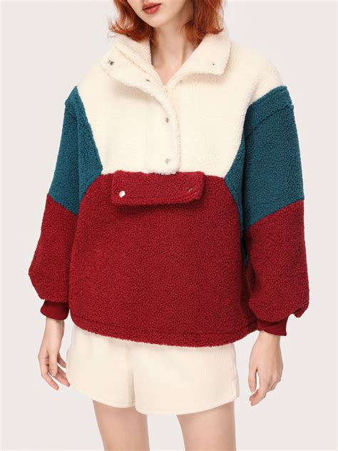 The Colorblock Sherpa Pullover Cider