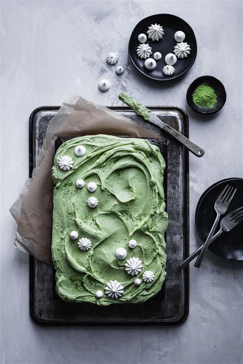 VEGAN BLACK SESAME CHOCOLATE CAKE With MATCHA CREAM CHEESE FROSTING