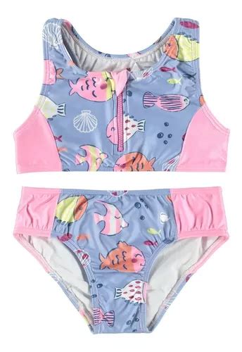 Biquíni Infantil Proteção Uv50menina Moda Praia Malwee Kids