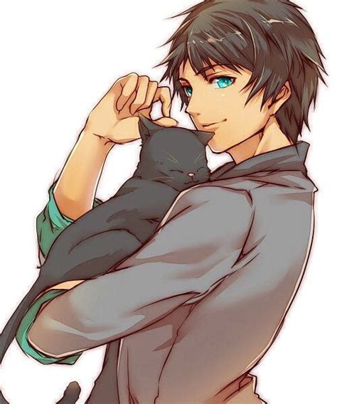 Cat Anime Boy Holding Cat