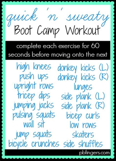 Collection Of Boot Camp Workouts Peanut Butter Fingers