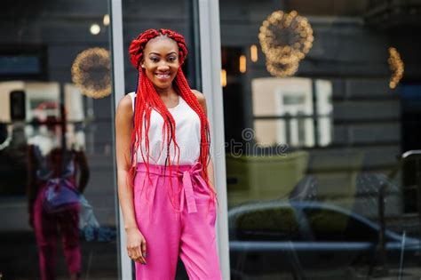 fashionable african american girl with red dreads stock image image of happy beautiful 232627189