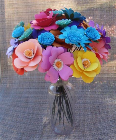 Paper Flowers Bright Color Assorted Paper By Sweetpeapaperflowers 65
