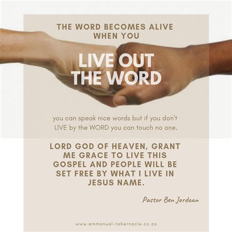 The Word Of God The Bible Becomes Alive When You Live Out The Word