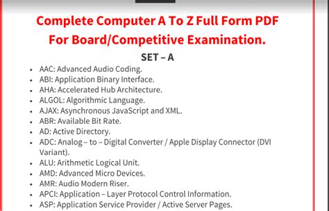 Computer A To Z Full Form Pdf Download Pdfexam
