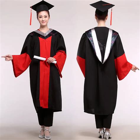 Master S Degree Gown Bachelor Costume And Cap University Graduates Clothing Academic Gown