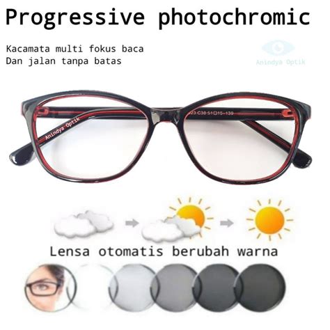Progressive Kacamata Lensa Photocromic Baca Plus Atas Normal Bawah Plus