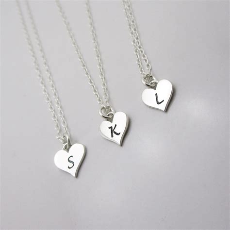 Set Of 3 Personalized Necklaces Sterling Silver Initial Etsy In 2020