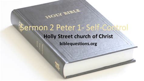 Sermon 2 Peter 1 Self Control Youtube
