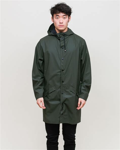 Unisex Rains Jacket Long Jacket Raincoat Green Garmentory