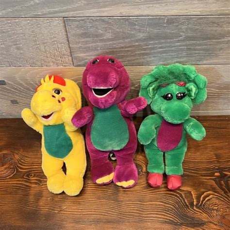 Vintage Barney And Friends Plush Lot Baby Bop Bj Purple Barney Dinosaur