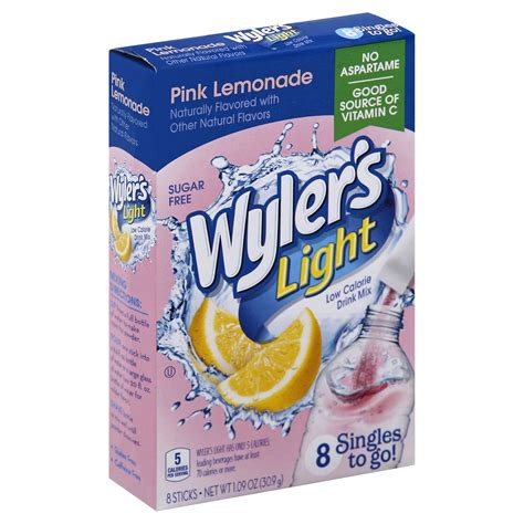 Wylers Light Singles To Go Pink Lemonade Drink Mix 8 Ct 109 Oz Shipt