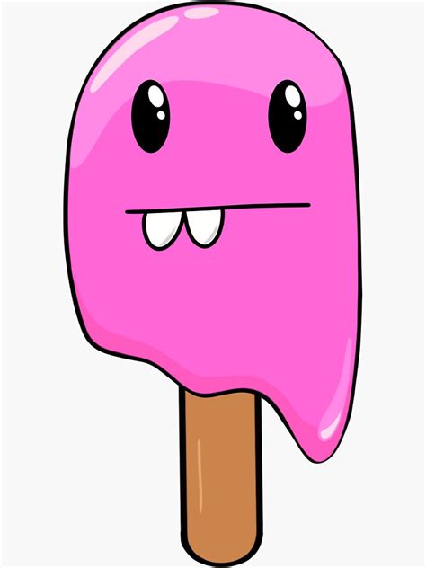 Derpy Cute Pink Kawaii Popsicle Psychedelic Sticker For Sale By