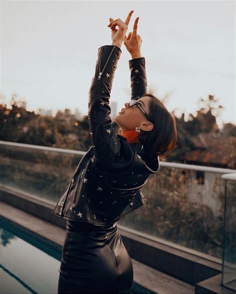 Natalia In Understated Leather Star Studded Mercy Crop Jacket