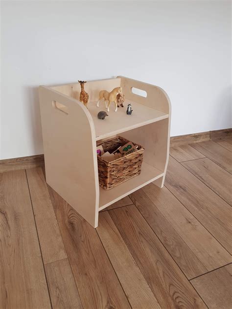 Small Montessori Toy Shelf Toodler Shelf Modern Wooden Etsy Uk