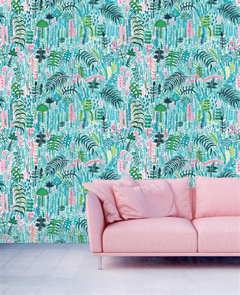 Palm Extra Wide Wallpaper 20m Lucy Tiffney Locked Wallpaper