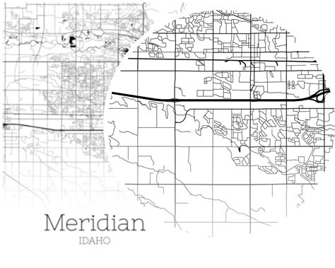 Meridian Map Instant Download Meridian Idaho City Map Etsy