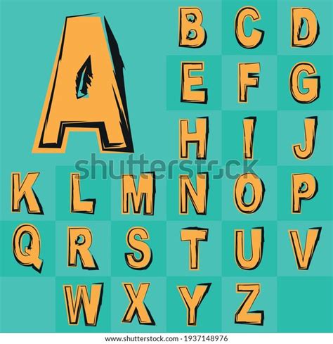 Alphabet Icon Set Capital Letters Stock Vector Royalty Free