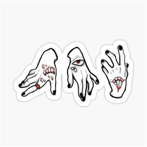 Cursed Hands Sticker By Glassflowsfree Redbubble