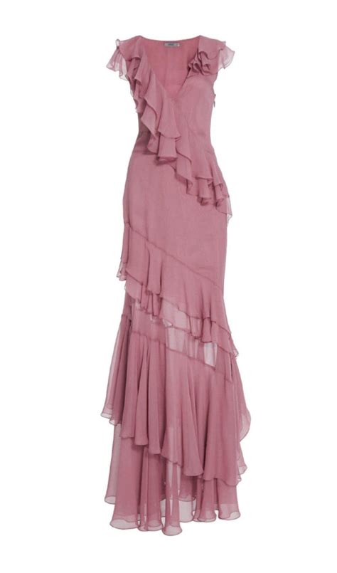 Ruffled Maxi Dress In Pink