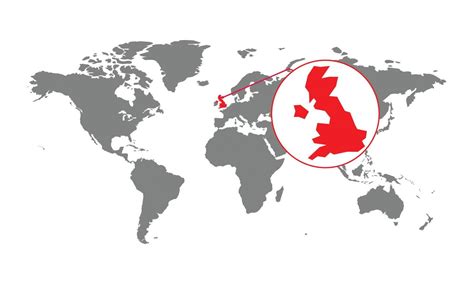 Enfoque Del Mapa Del Reino Unido Mapa Del Mundo Aislado Aislado Sobre