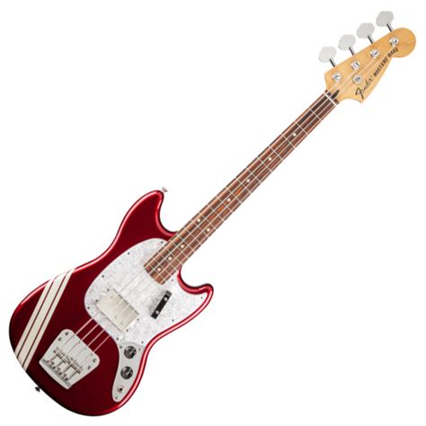 Fender Pawn Shop Mustang Bass Candy Apple Red W Stripe Gear4music