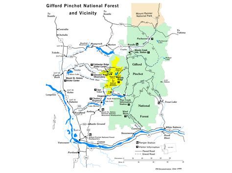Map Of Lakes In Ford Pinchot National Forest