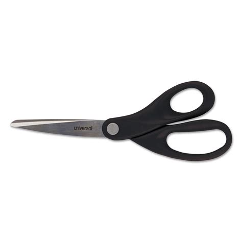 Stainless Steel Scissors 8in Long 375in Cut Black Straight Handle