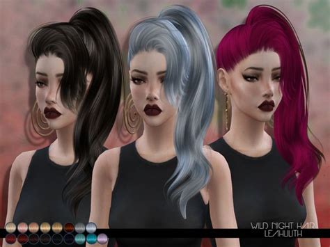The Sims Resource Wild Night Hair By Leahlillith Sims 4 Hairs
