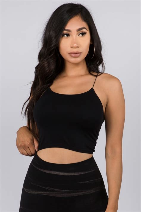 Ladys Seamless Skinny Strap Cropped Cami Wholesale
