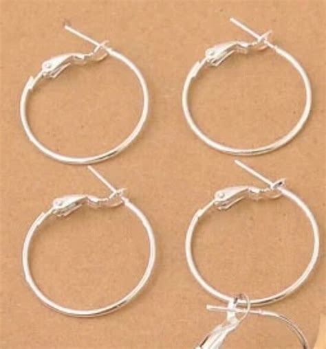 50 Pcs Sterling Silver Plated Hoops 20 Mm Sterling Wire Etsy