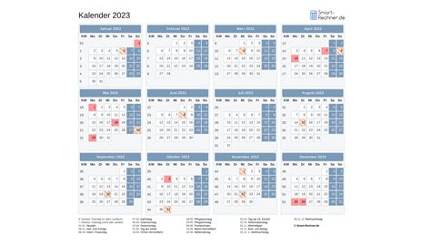 Kalender 2023 Mit Feiertagen