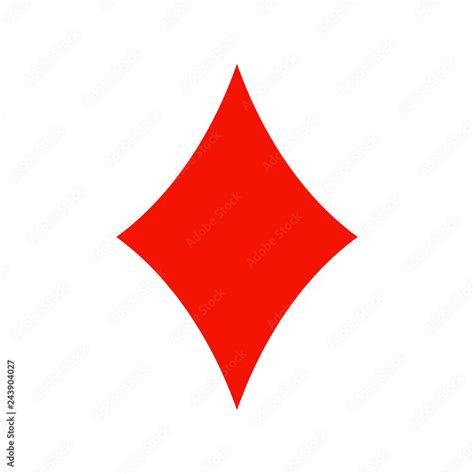 Flat Icon Playing Card Diamond Isolated On White Background Vector